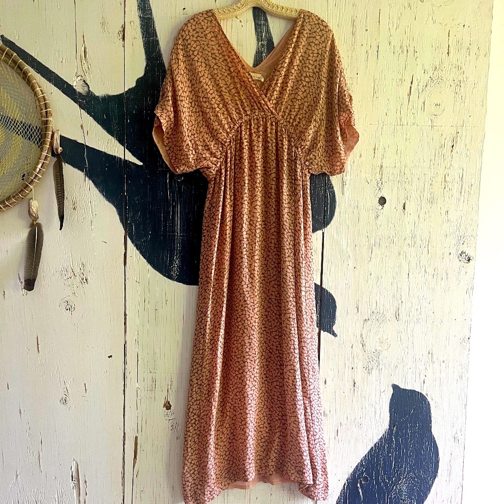 ANTHROPOLOGY THE ADDISON STORY BUDDING DAHLIA MAXI DRESS SZ: M